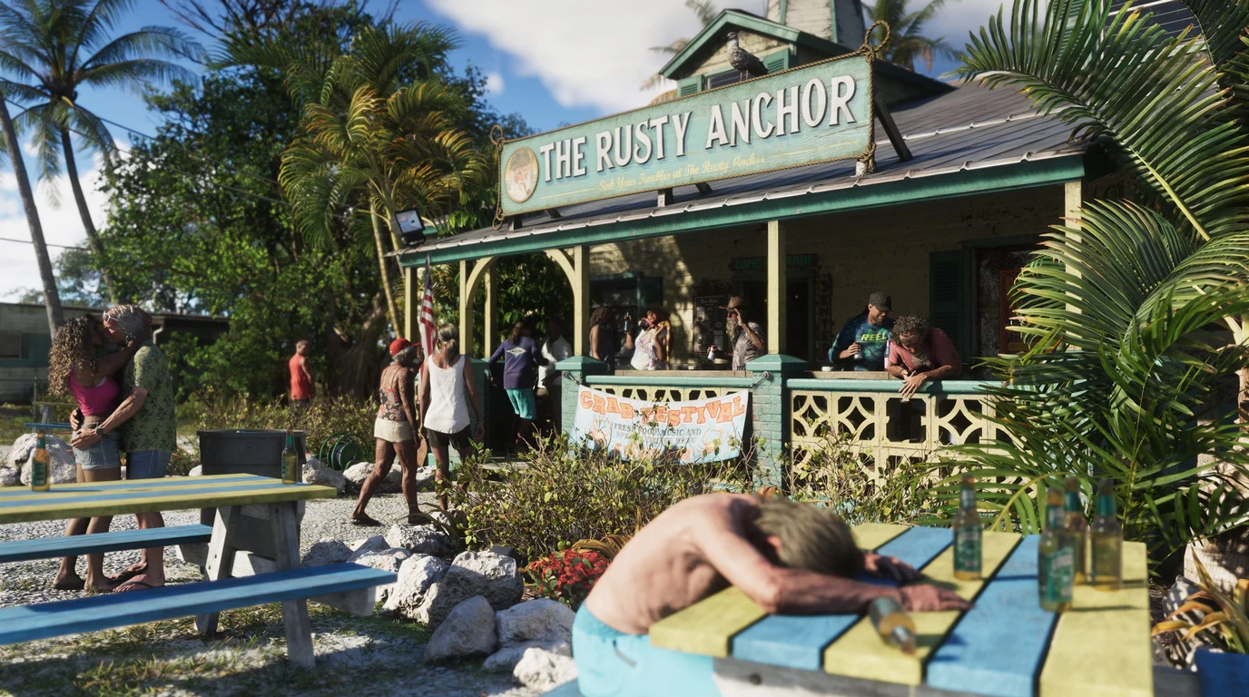 A waterfront bar in the Keys